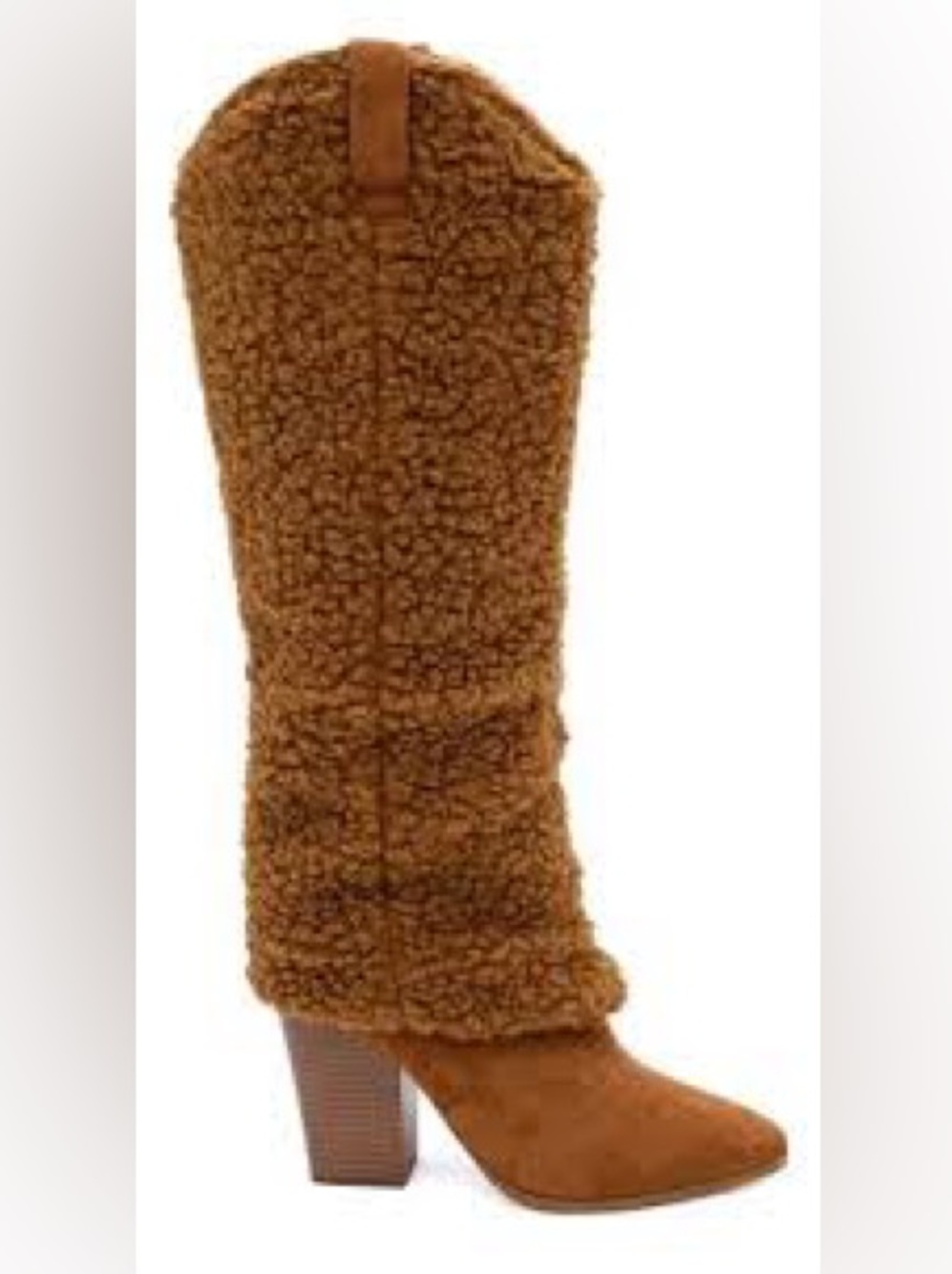Cozy Brown Sherpa Knee-High Women's Boots size 9 Western Cowboy Festival